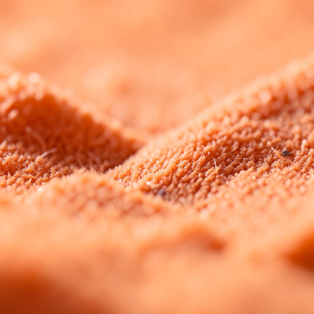 Macro photo of a soft amber textile weave with warm umber shadows and gentle highlights.